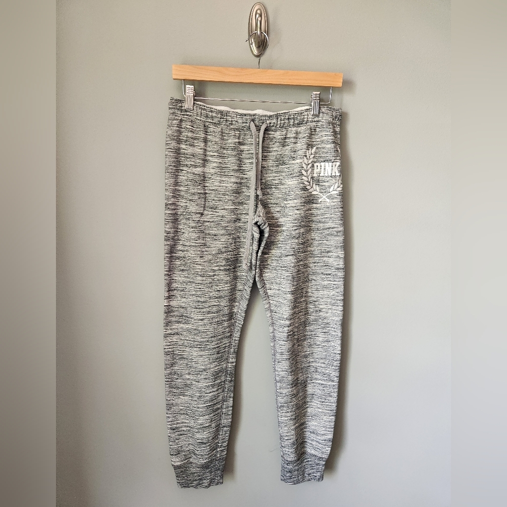 VS Victoria's Secret PINK Marled Gray Slim Joggers Sweatpants Size Medium